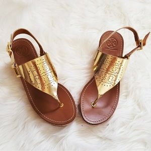 Tory Burch Cork Wedge Slingback Sandals